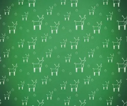 Digitally generated Green reindeer pattern Stock Photos