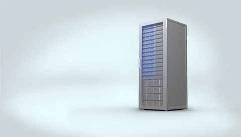Digitally generated grey server tower Stock Photos