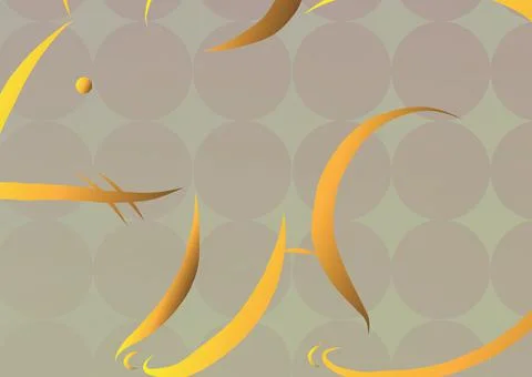 Digitally generated image of abstract shapes against circles in seamless pattern Stock Illustration