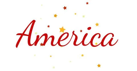 Digitally generated image of america text against multiple stars on white イラスト素材