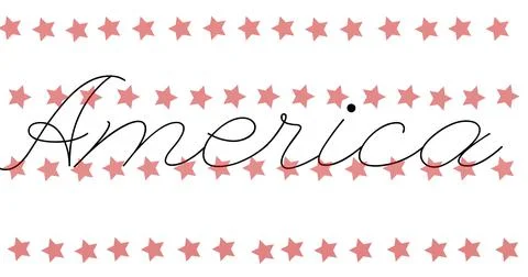 Digitally generated image of america text against multiple red stars on white Stock Illustration