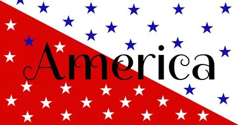 Digitally generated image of america text against multiple stars on white and Stock Illustration
