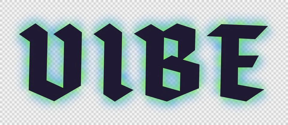 Digitally generated image of black vibe text banner with green shadow effect on Stock Illustration