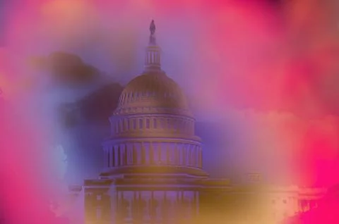 Digitally generated image of Capital Building Stock Photos