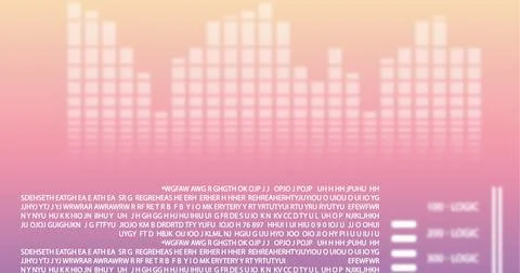 Digitally generated image of data processing pink and yellow gradient background イラスト素材