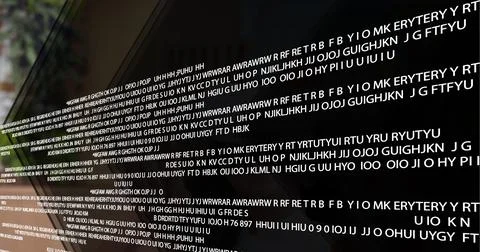 Digitally generated image of data processing against black technology background Illustrazione stock