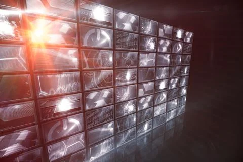 Digitally generated image of different screens Stock Illustration