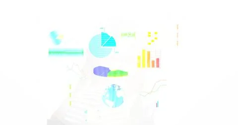 Digitally generated image of digital interface with data processing against Ilustração Stock