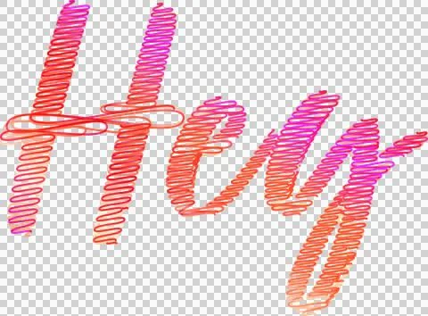 Digitally generated image of gradient hey text in doodle style against white Stock Illustration