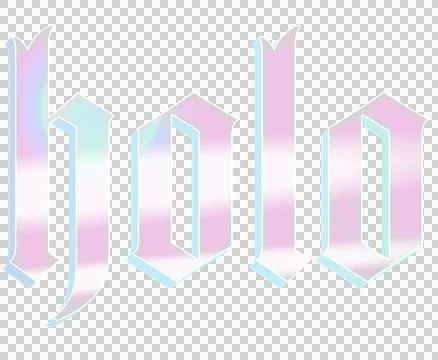 Digitally generated image of gradient holo text with 3d shadow effect against Stock Illustration