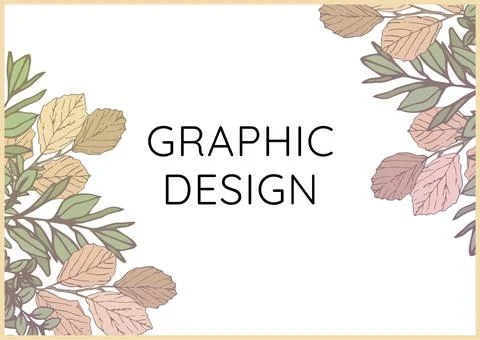 Digitally generated image of graphic design text against floral designs on white Stock Illustration