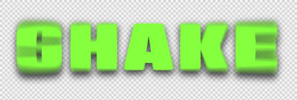 Digitally generated image of green shake text banner with motion blur effect on Stock Illustration