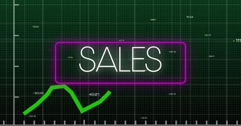 A digitally generated image of a green statistic line increasing and decreasing Stockfoto's