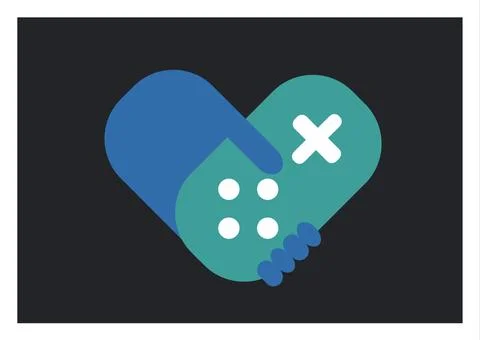 Digitally generated image of hand holding a gaming controller icon against black Stock Illustration