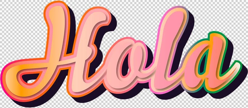 Digitally generated image of hola text in retro style with shadow effect against Stock Illustration