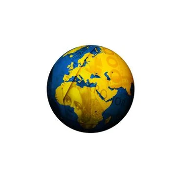 Digitally generated image of money globe Stock Illustration