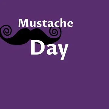 Digitally generated image of mustache day text banner with mustache icon against Stock Photos