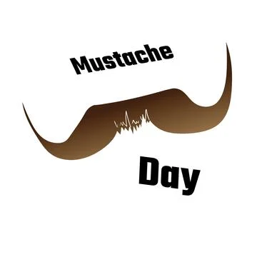 Digitally generated image of mustache day text banner with mustache icon against Stock Photos