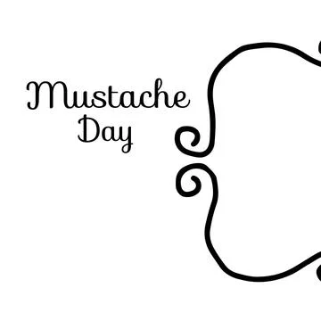 Digitally generated image of mustache day text with mustache icon against white Stock Photos