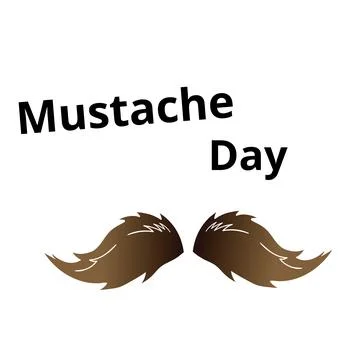 Digitally generated image of mustache day text banner with mustache icon against Stock Photos