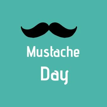 Digitally generated image of mustache day text banner with mustache icon against Stock Photos