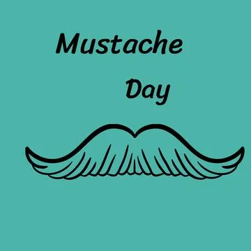 Digitally generated image of mustache day text with mustache icon against green Stock Photos