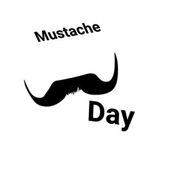 Digitally generated image of mustache day text banner with mustache icon against Stock Photos