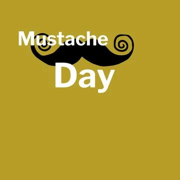 Digitally generated image of mustache day text banner with mustache icon against Stock Photos