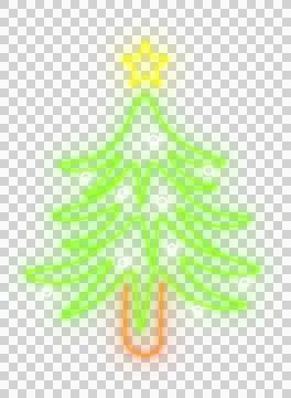 Digitally generated image of neon christmas tree icon against white background Stock Illustration