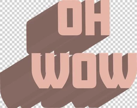 Digitally generated image of oh wow text in 3d shadow effect against white 스톡 일러스트