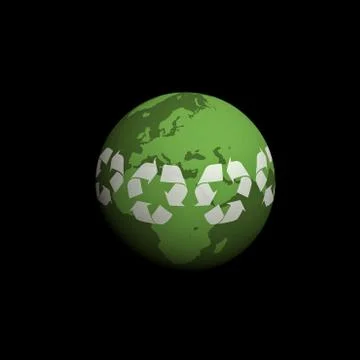 Digitally generated image of planet earth, Green planet Stock Illustration