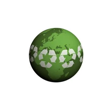 Digitally generated image of planet earth, Green world Stock Illustration