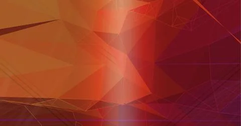 Digitally generated image of plexus networks against red gradient background Stock Illustration