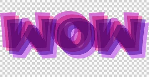 Digitally generated image of purple wow text banner with shadow effect against Illustrazione stock