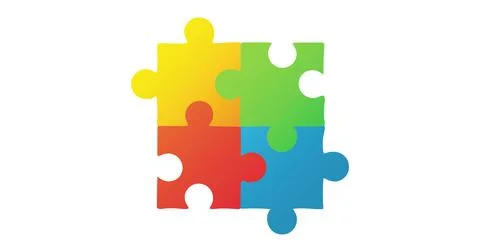 Digitally generated image of with puzzle elements forming square shape against Stock Illustration