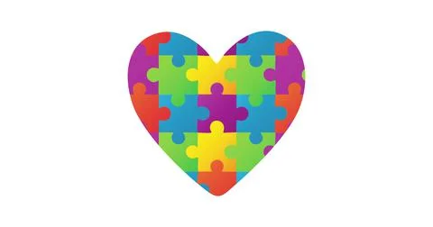 Digitally generated image of with puzzle elements forming heart shape against Stock Illustration