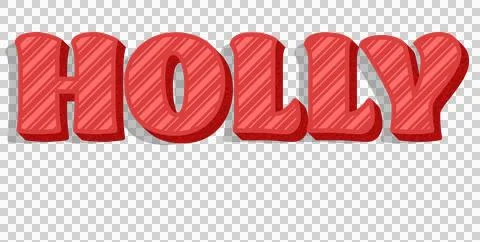 Digitally generated image of red striped holly text banner against white Stock Illustration