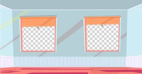 Digitally generated image of room interior with two window frames Stock Illustration