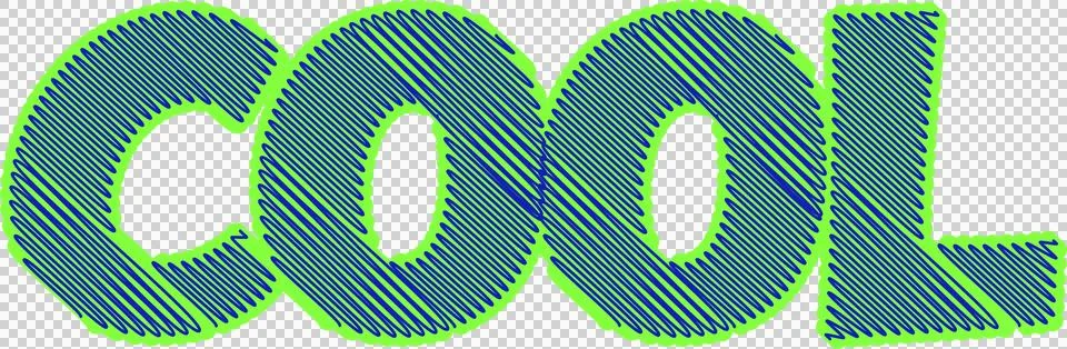 Digitally generated image of scribble effect over green cool text banner against Illustrazione stock