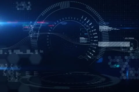 Digitally generated image of speedometer Stock Illustration