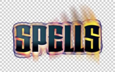 Digitally generated image of spells text with shadow effect against white Stock Illustration