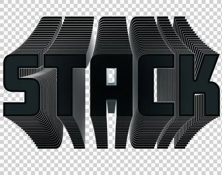Digitally generated image of stack text banner with 3d shadow effect against Illustrazione stock