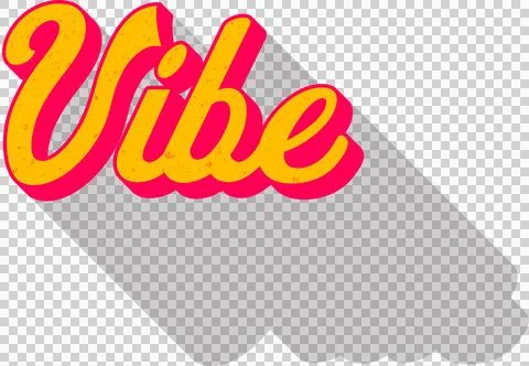 Digitally generated image of vibe text in retro style with shadow effect against Stock Illustration