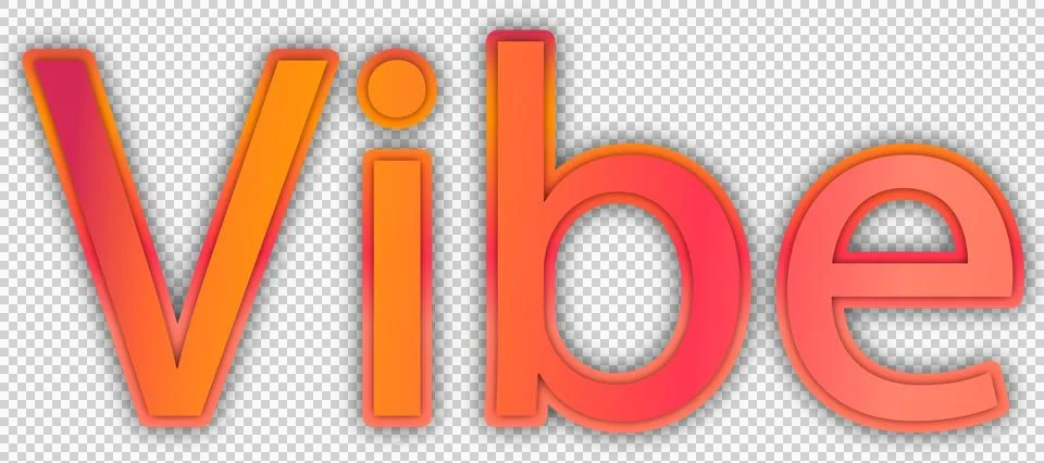 Digitally generated image of vibe text with shadow effect against white Illustrazione stock