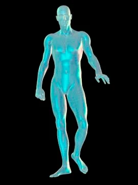 Digitally generated image of walking male representation Stock Illustration