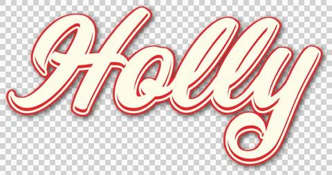 Digitally generated image of white holly text banner with red border on white Stock Illustration
