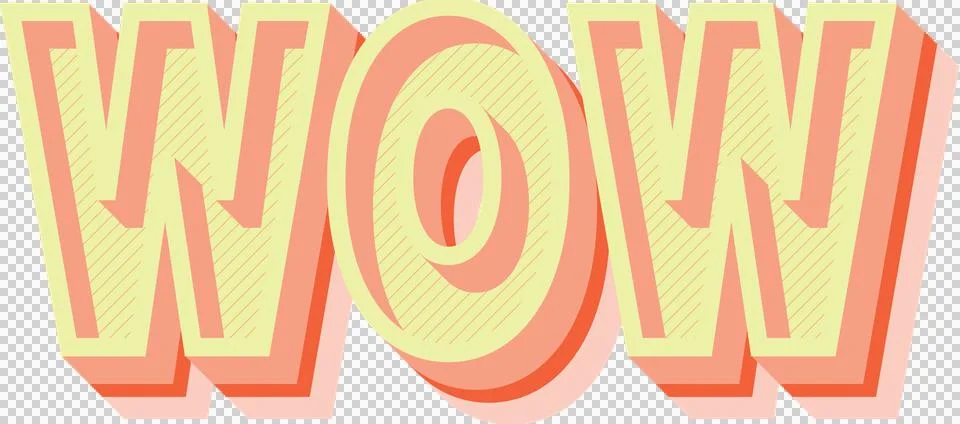 Digitally generated image of wow text in 3d effect against white background Stock Illustration