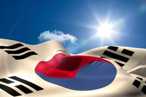 Digitally generated japan flag rippling Stock Illustration