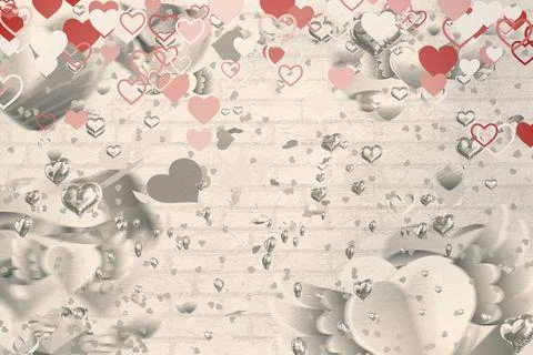 Digitally generated love heart pattern Illustrazione stock