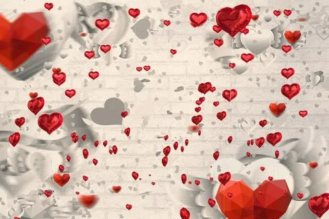 Digitally generated love heart pattern Stock Photos